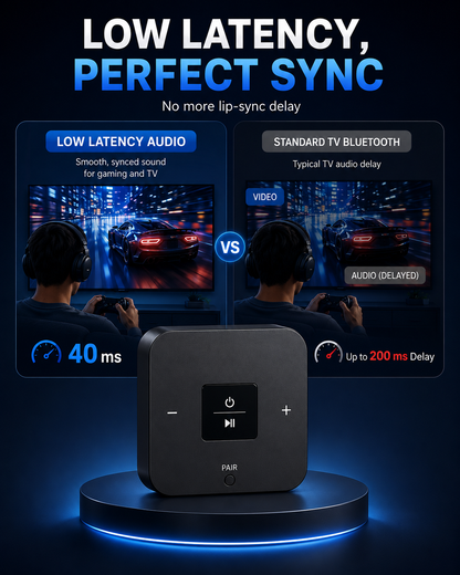 QuietCast Bluetooth TV Audio Adapter-Watch TV Without Disturbing Anyone