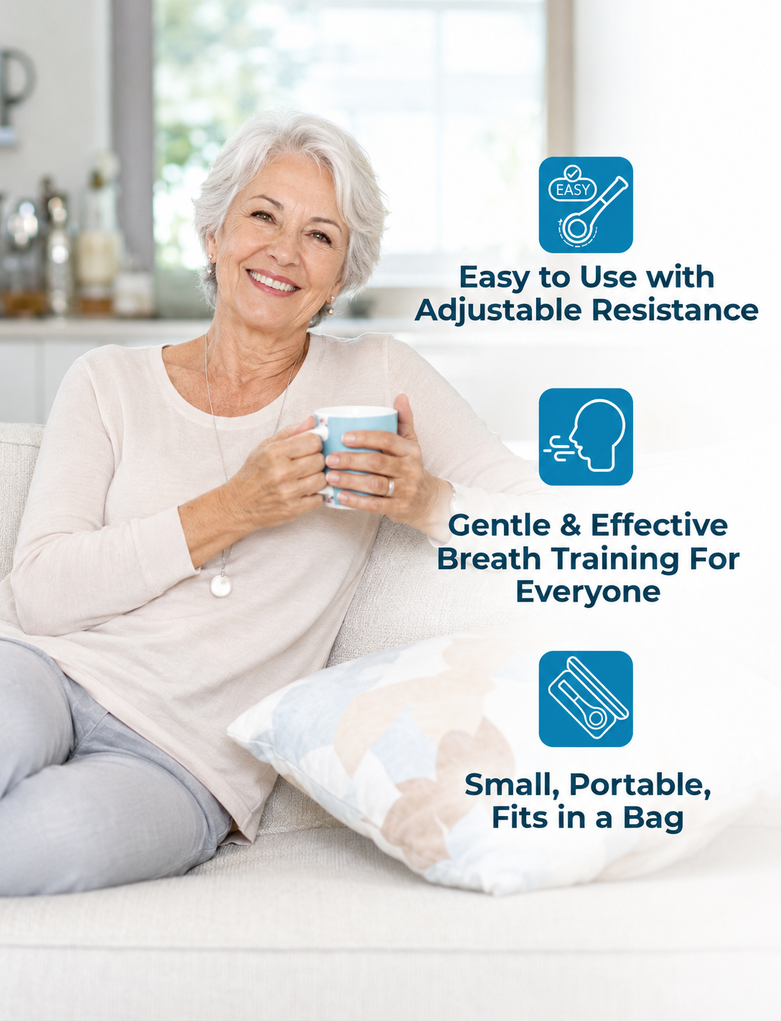The Breather– Portable Respiratory Muscle Training Device For People Who Feel Tired Doing Simple Daily Tasks