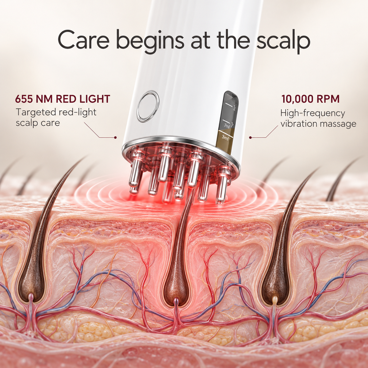 HairBack Pro- 3-in-1 Hair Regrowth Scalp Applicator