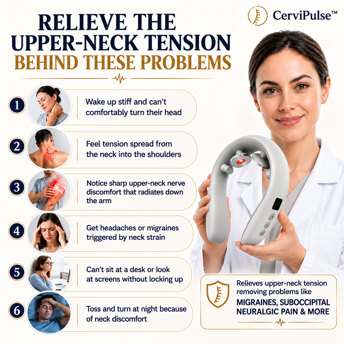 CerviPulse-No More Recurring Headaches From Occipital Neuralgia, Migraines and Cervical.