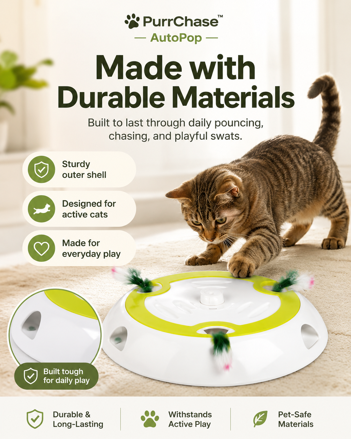 PurrChase AutoPop-keep your cat chasing, pouncing, and curious